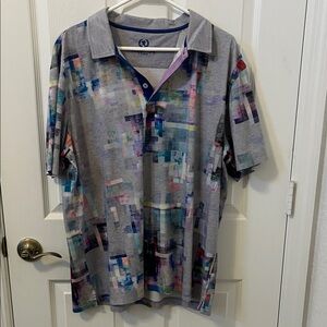 Bugatchi Gray Multicolor Polo Shirt